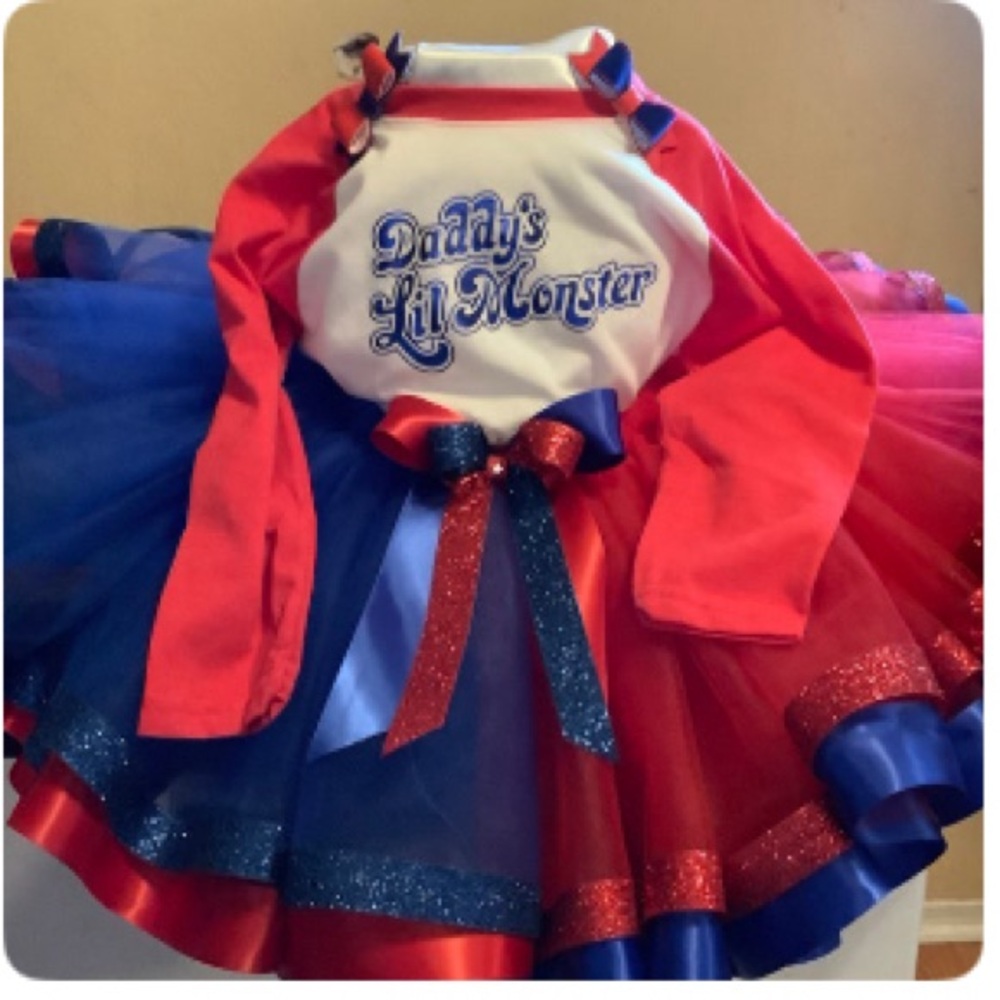 Harley Quinn inspired baby tutu outfit